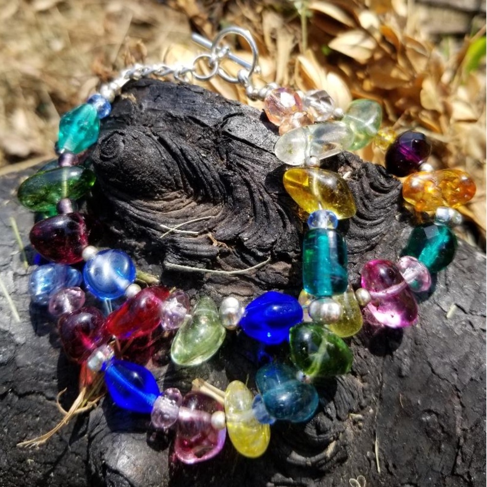 Double Strand Multi-Color Bracelet Toggle Closure… - image 2